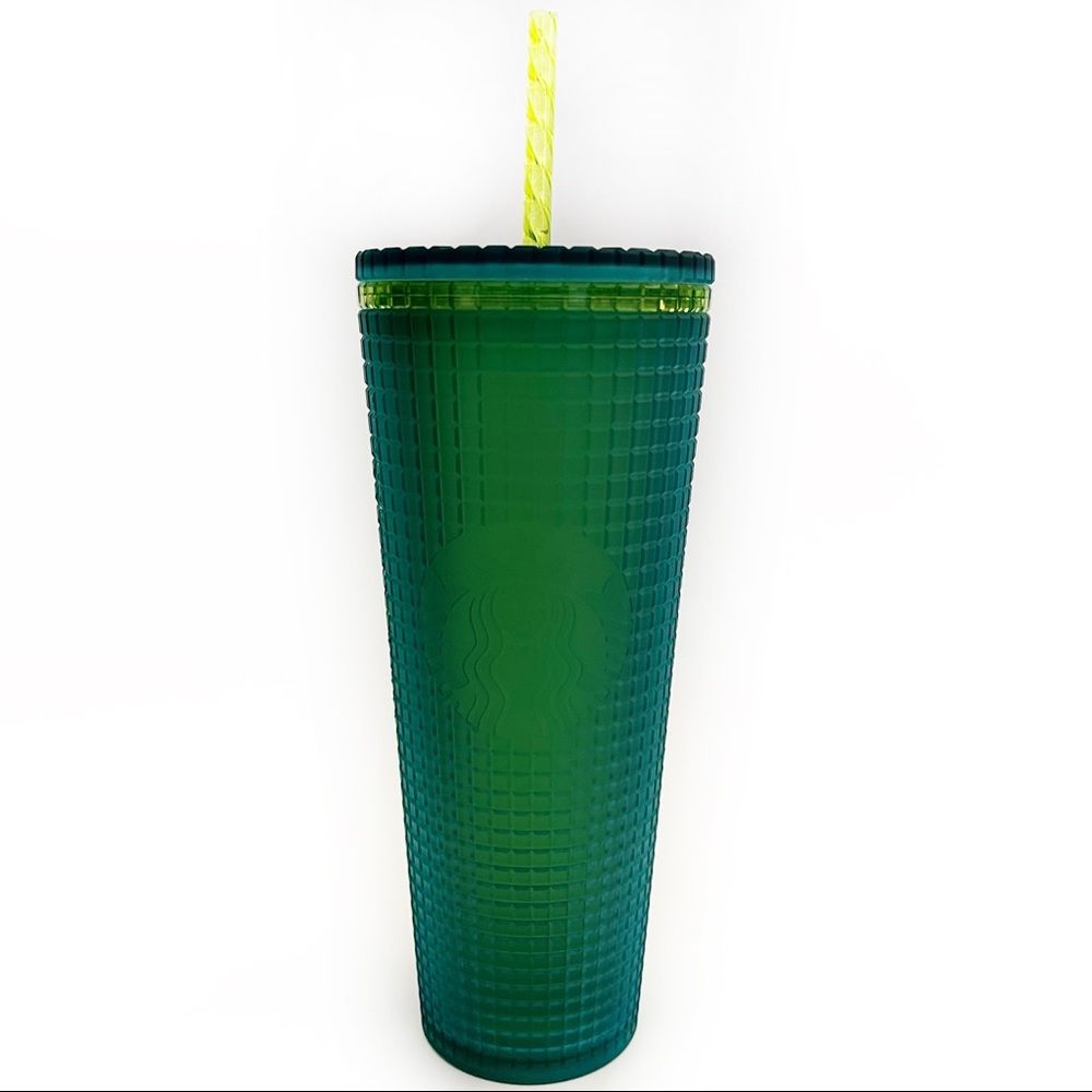 Starbucks Tumbler Studded Jelly Green Venti Travel Cold Cup Lime Green Straw
